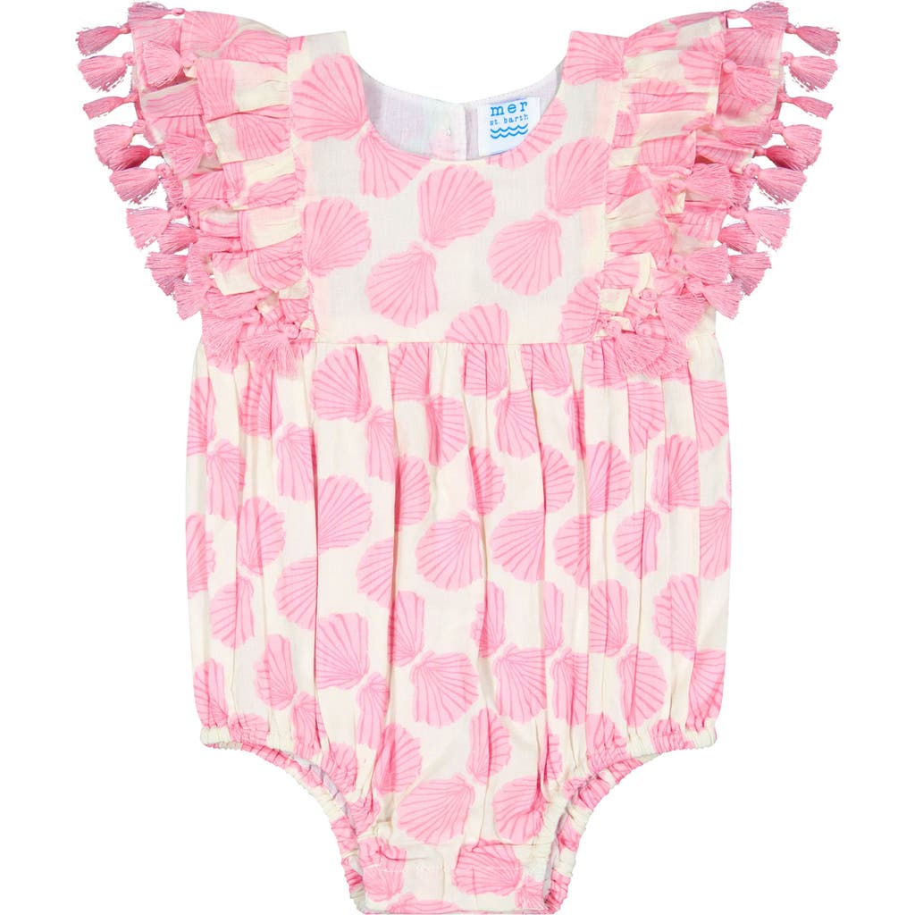 Mer St. Barth Anna Baby Romper Shell Beach Pink In Pink
