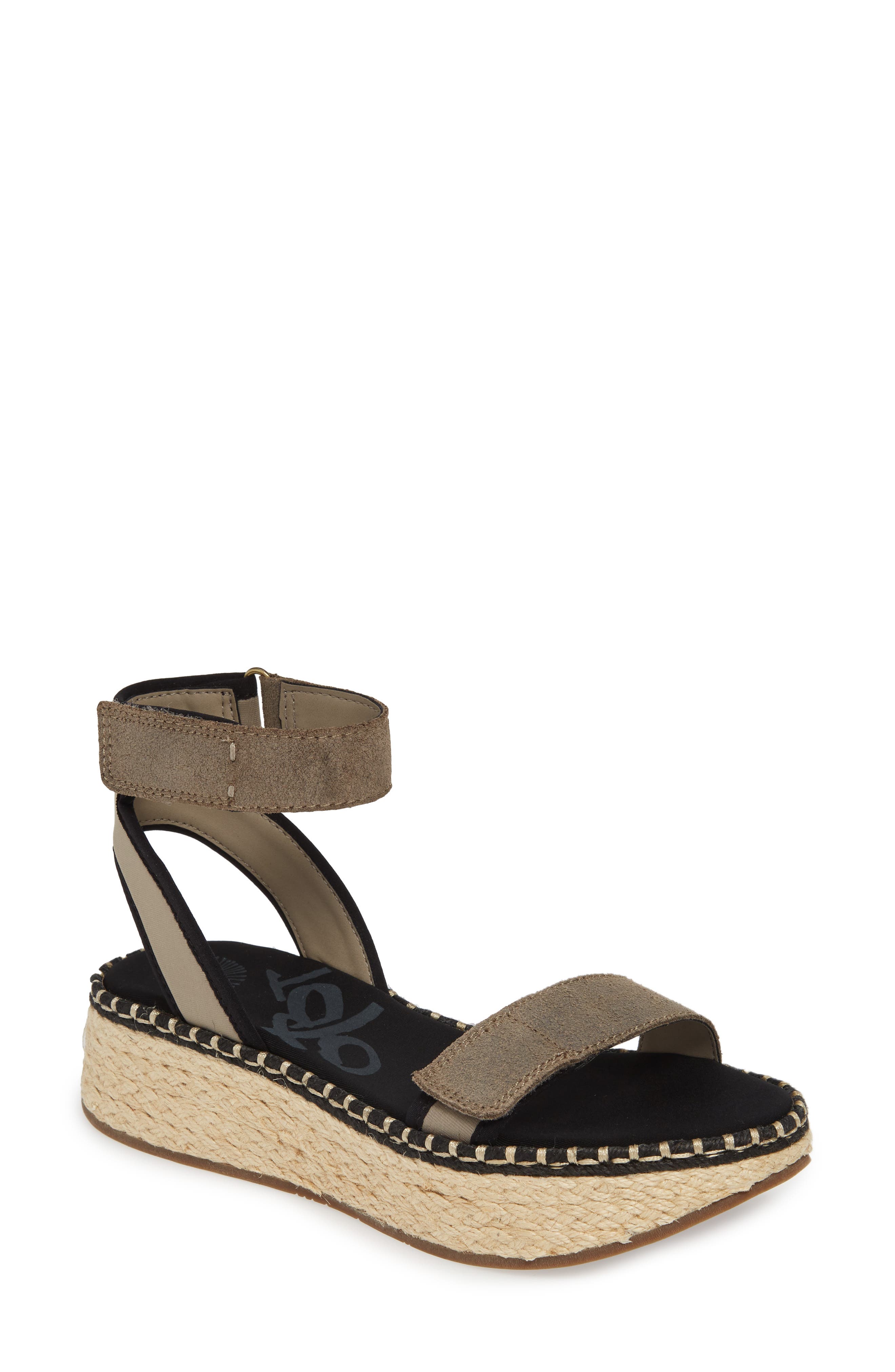 Reflector Espadrille Platform Sandal, Main, color, STONE FABRIC