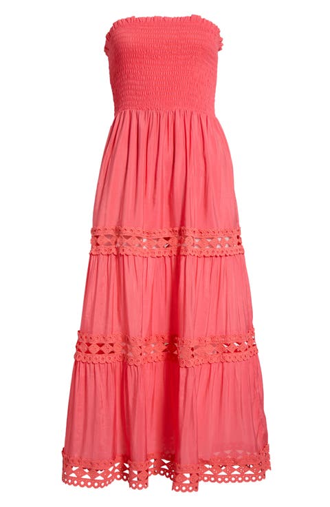 Tiered Strapless Cover-Up Dress