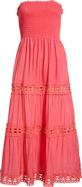 Elan Tiered Strapless Cover-Up Dress
