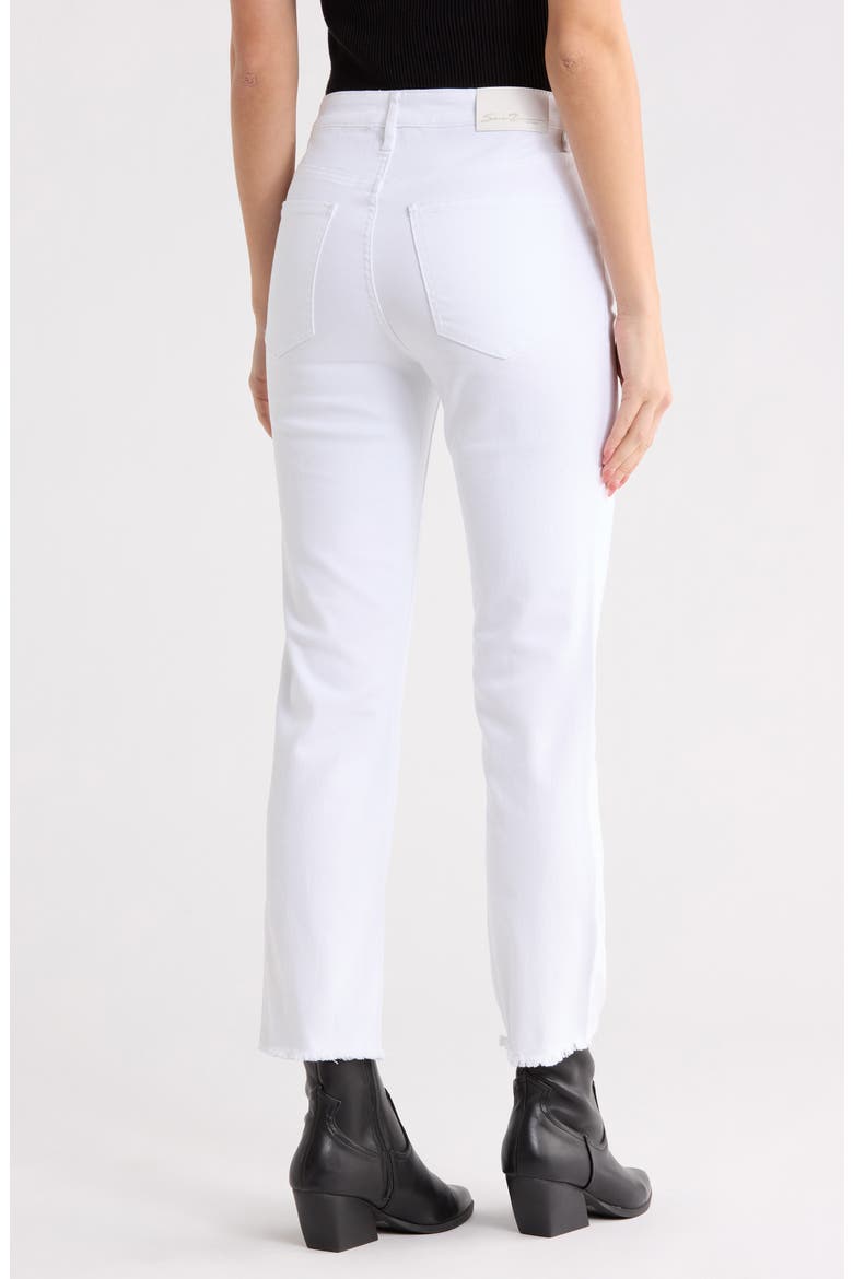 High Waist Ankle Straight Leg Jeans, Alternate, color, WHITE