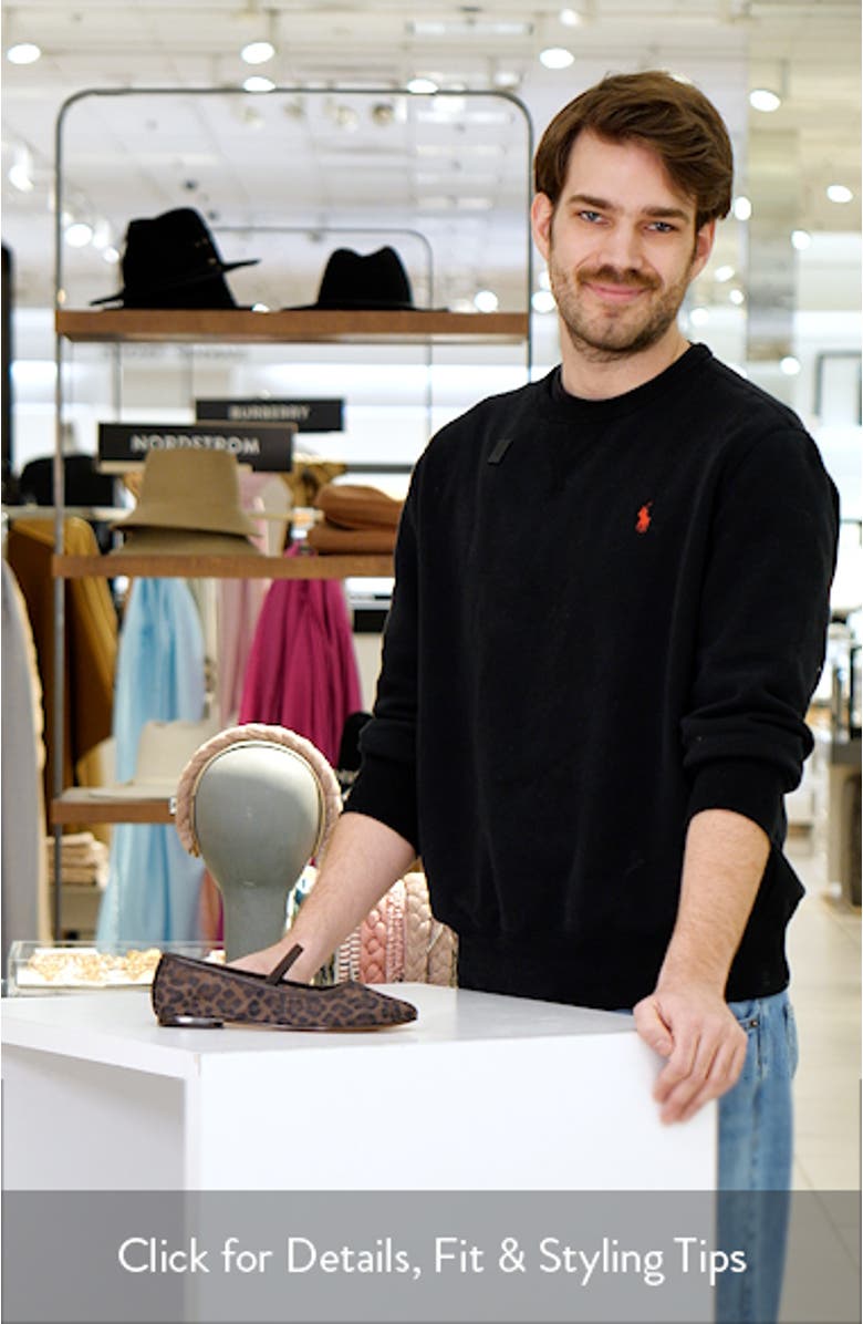 The Greta Leopard Mesh Ballet Flat, sales video thumbnail