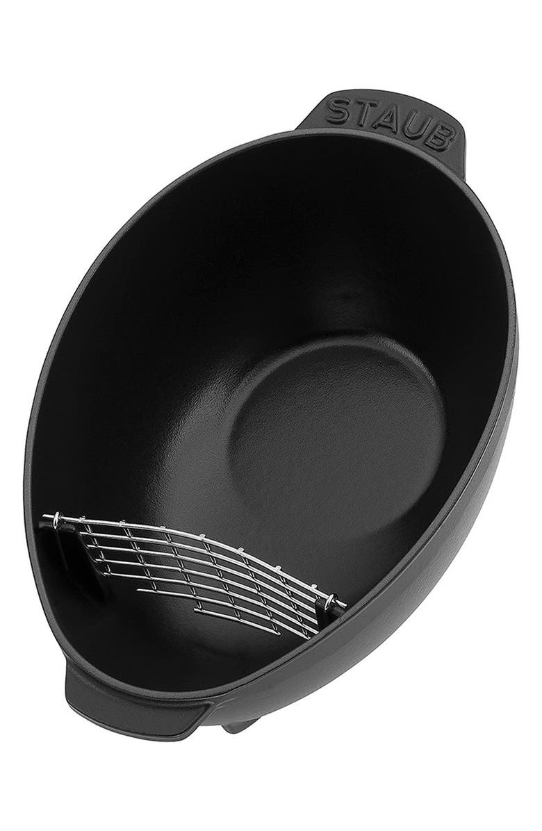 Staub Cast Iron 2-Quart Mussel Pot, Alternate, color, Matte Black