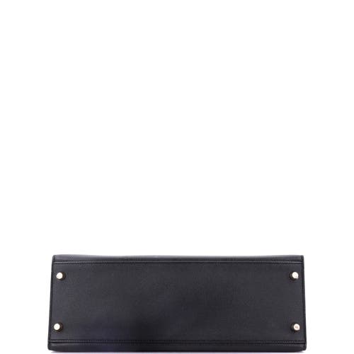 Pre-owned Hermes  Hermes Kelly Handbag Black Epsom With Gold Hardware 32 In Black