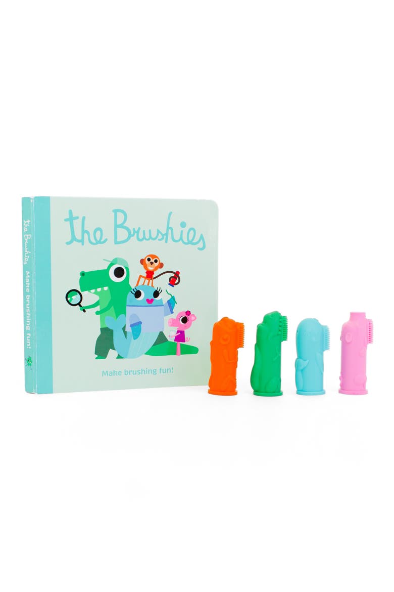 The Brushies Finger Toothbrush & Book Set, Main, color, PINK
