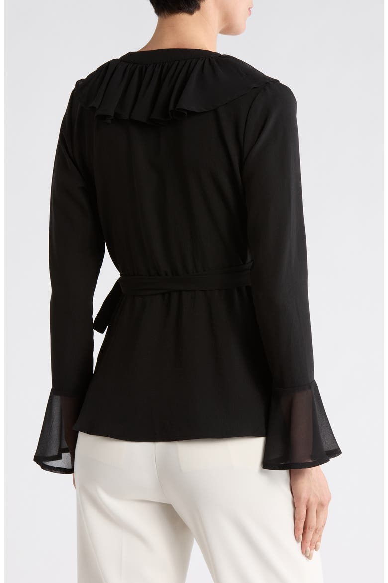 Ruffle Wrap Top, Alternate, color, BLACK