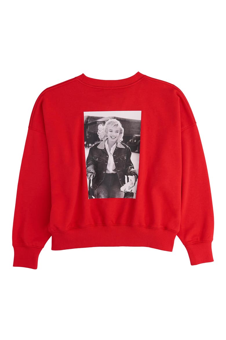 Graphic Crewneck Sweatshirt, Alternate, color, HIGH RISK RED