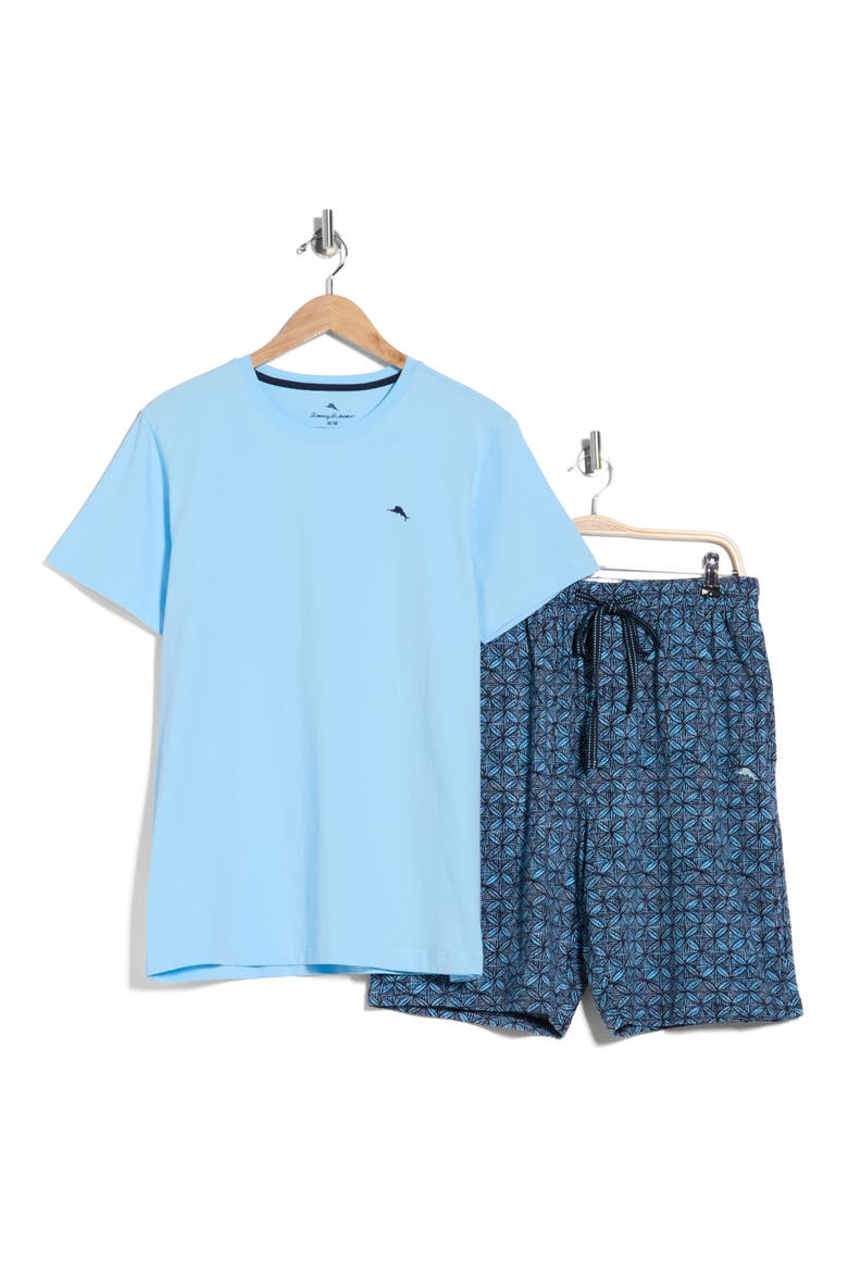 Jam Short Cotton Blend Pajamas, Alternate, color, BLUE PRINT