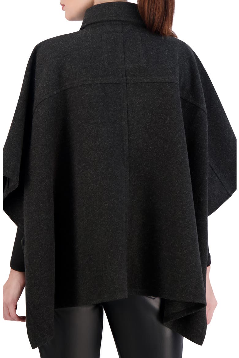 Felted Button Front Cape, Alternate, color, DARK CHARCOAL