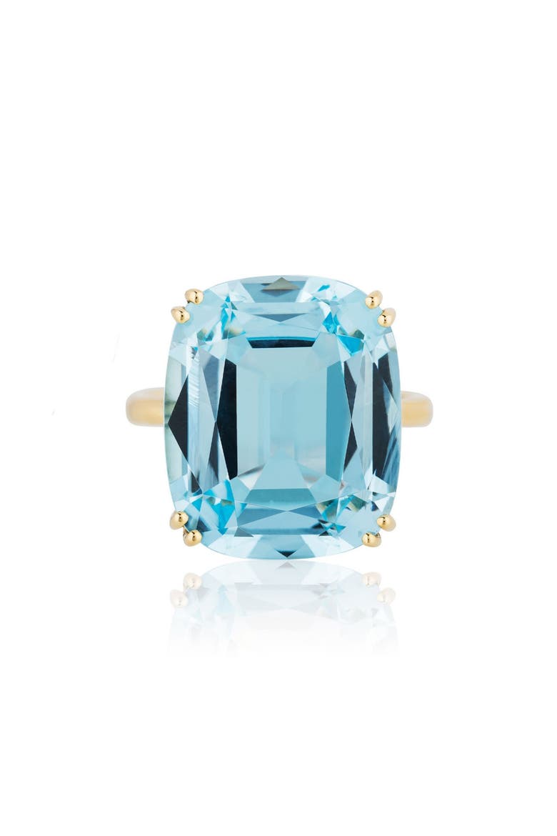 Gossip Cushion Cut Cocktail Ring, Main, color, BLUE TOPAZ