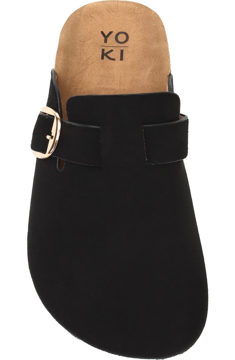 YOKI Gila Faux Suede Buckle Clog, Alternate, color, Black