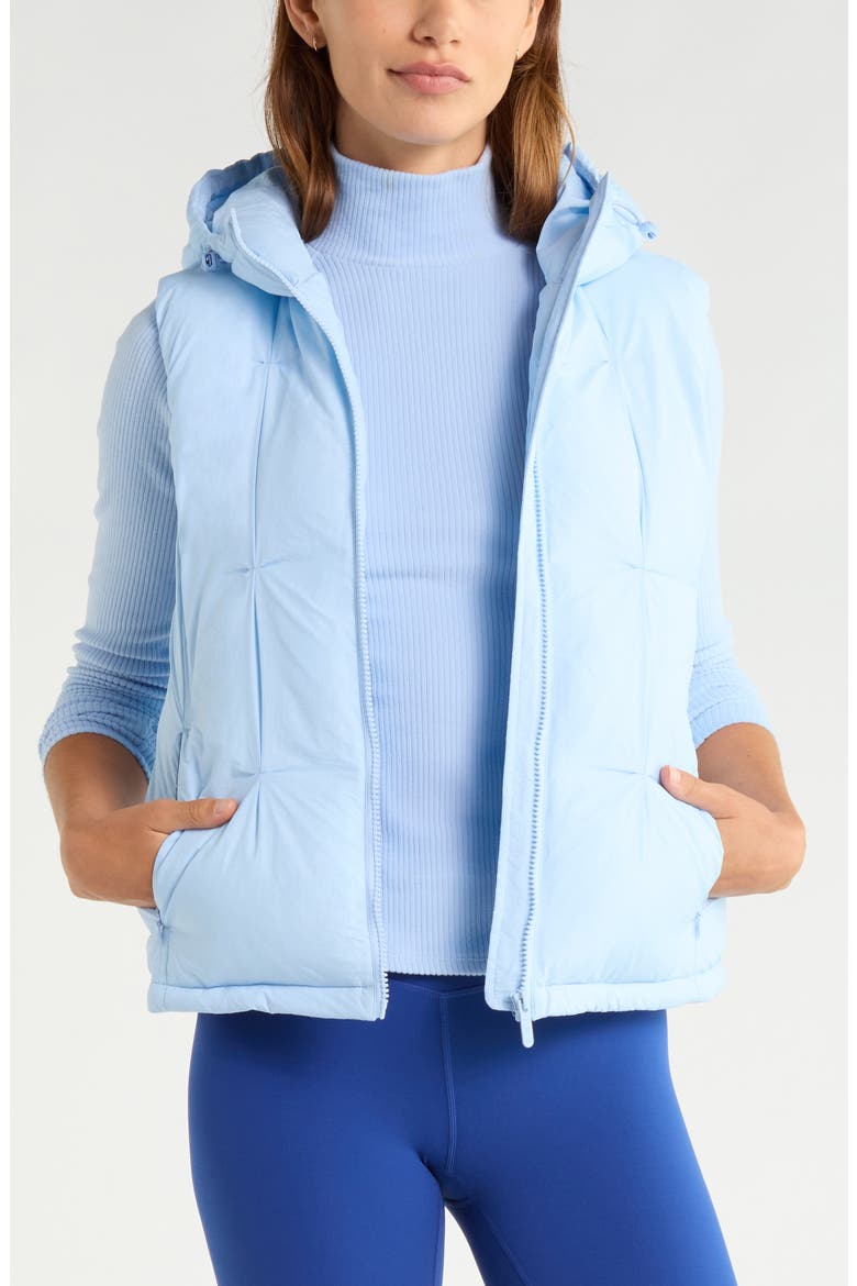 Pleated Puffer Vest, Main, color, BLUE WINDSURFER