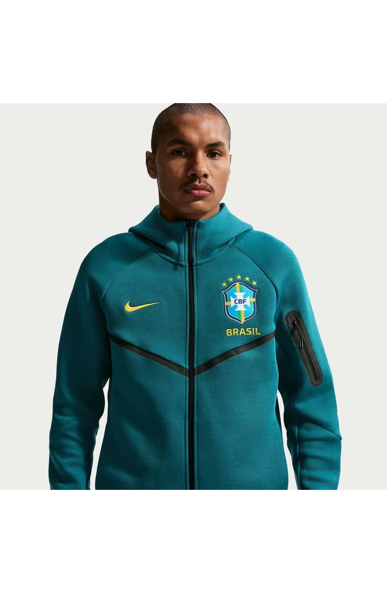 Nike Men's Nike Green Brazil National Team 2026 Tech Fleece Windrunner Raglan Full-Zip Hoodie, Alternate, color, Green