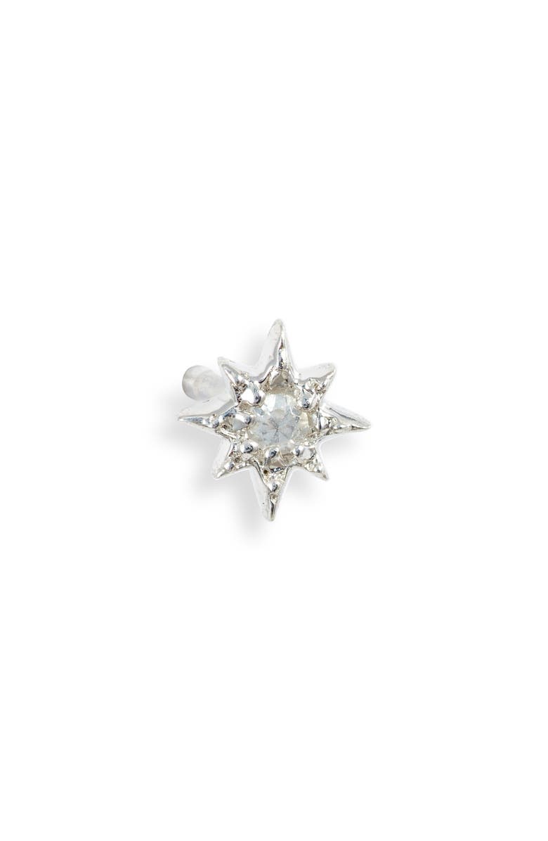 Anzie Mini North Star Stud Earrings, Alternate, color, Silver/ White Sapphire