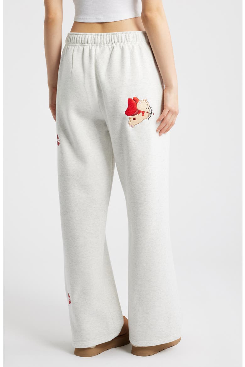 Sweet Like Cherry Wide Leg Sweatpants, Alternate, color, HEATHER GRAY