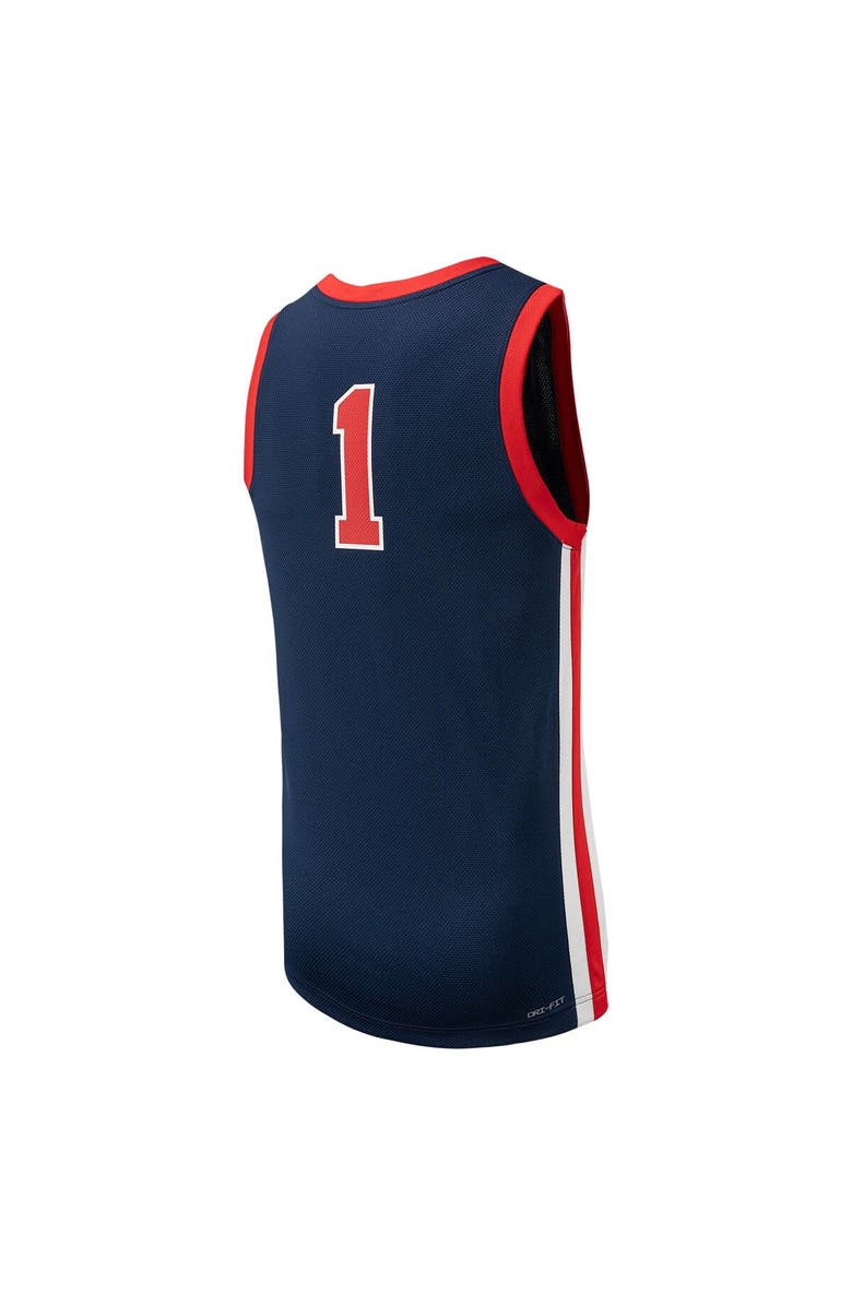 Nike Men's Nike #1 Navy Ole Miss Rebels Replica Basketball Jersey, Alternate, color, Navy
