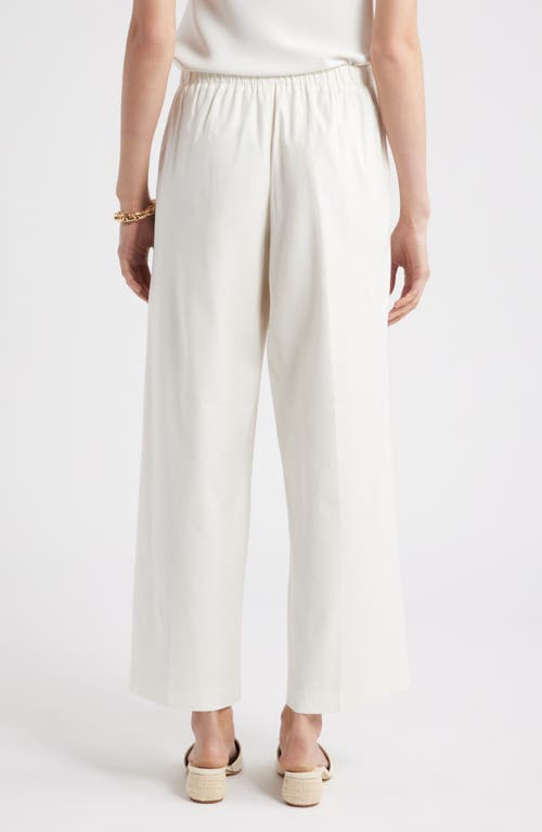 Nordstrom Linen Blend Crop Slim Wide Pants In White
