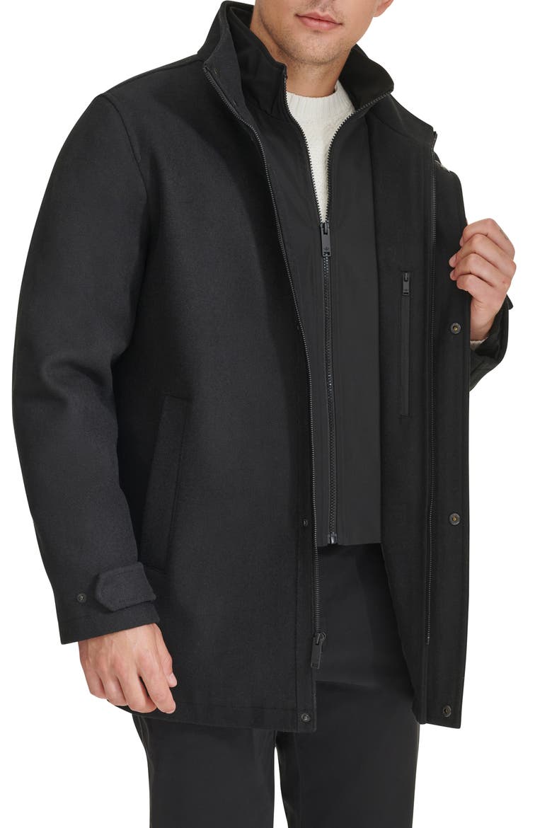 Walking Coat with Bib, Alternate, color, BLACK