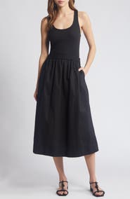 Nation LTD Sadelle Stretch Cotton Midi Dress