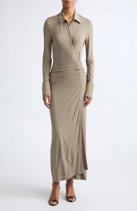 Asymmetric Long Sleeve Dress