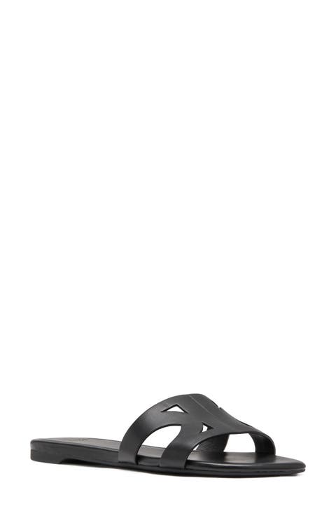 duo smooth leather slide sandal (Women)