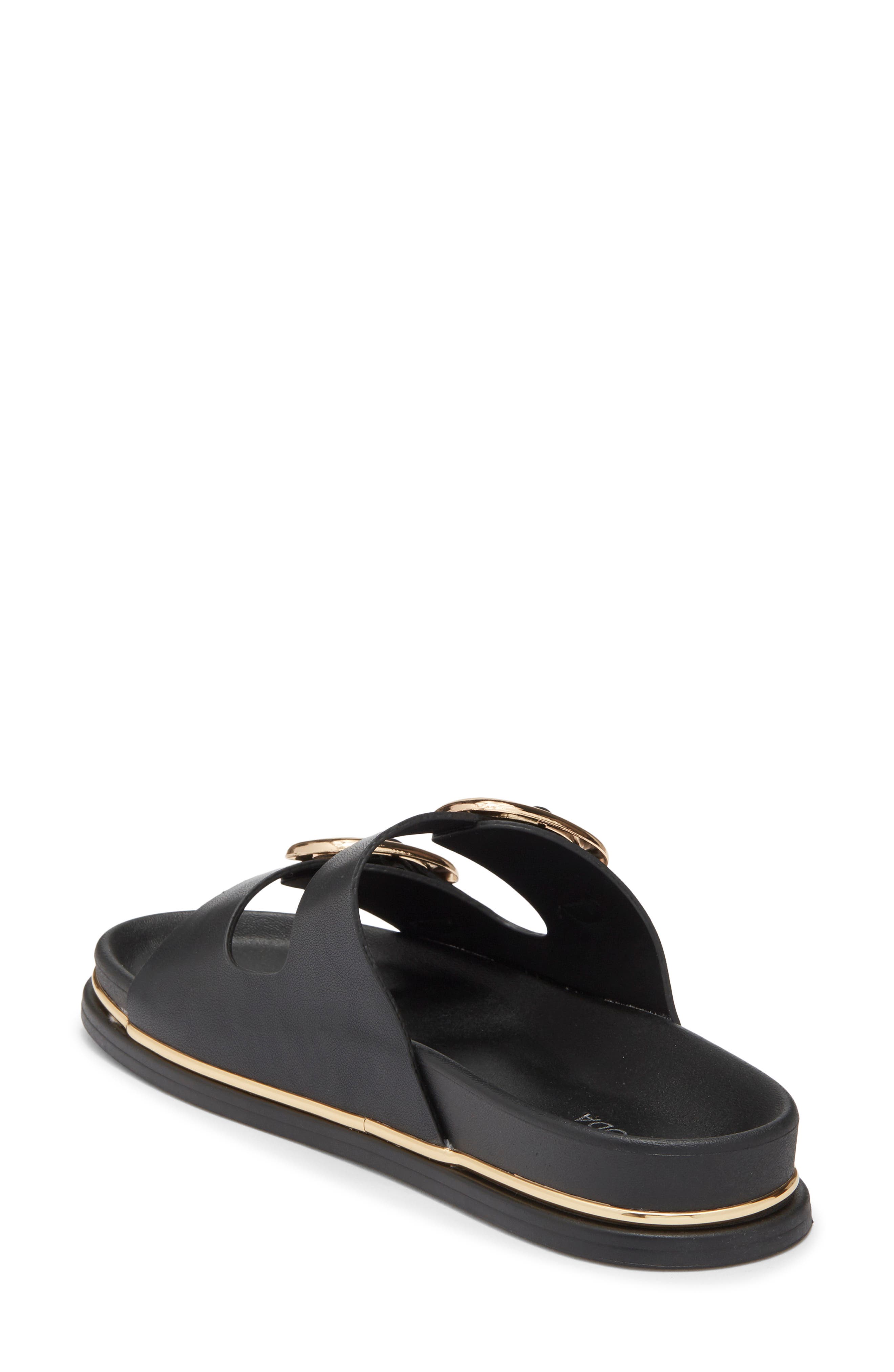 TOP MODA Maven Slide Sandal, Alternate, color, Black Pu