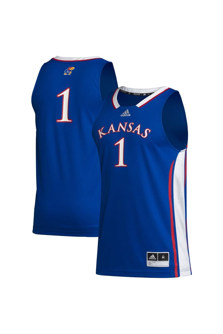 Men's adidas #1 Royal Kansas Jayhawks Team Swingman Jersey, Main, color, Royal