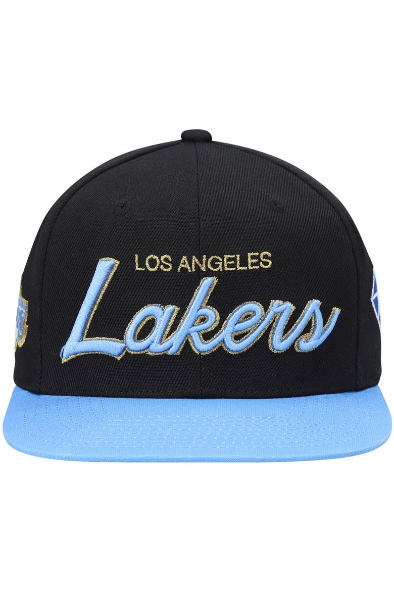 Men's Mitchell & Ness Black Los Angeles Lakers NBA 75th Anniversary Snapback Hat, Alternate, color, Black