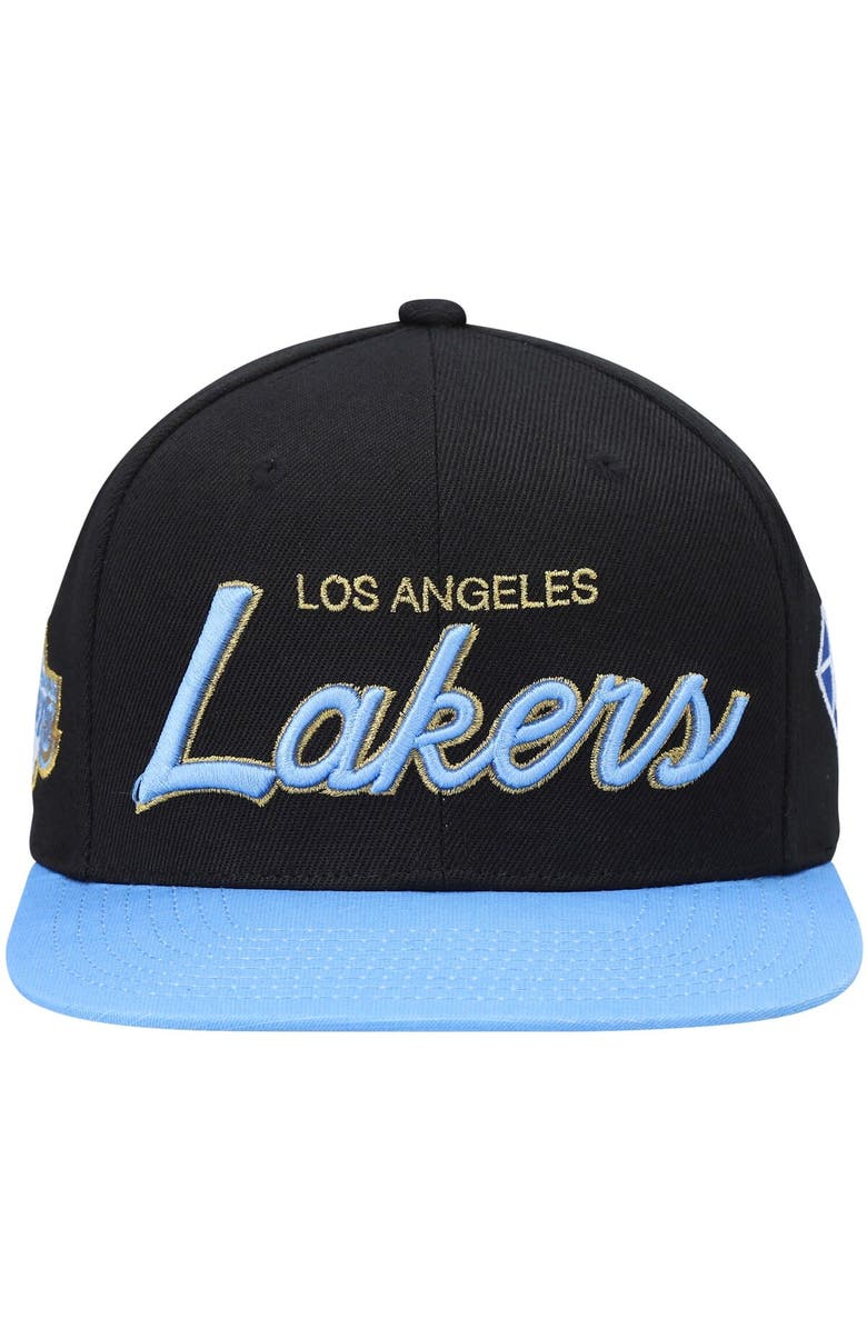 Mitchell & Ness Men's Mitchell & Ness Black Los Angeles Lakers NBA 75th Anniversary Snapback Hat, Alternate, color, 