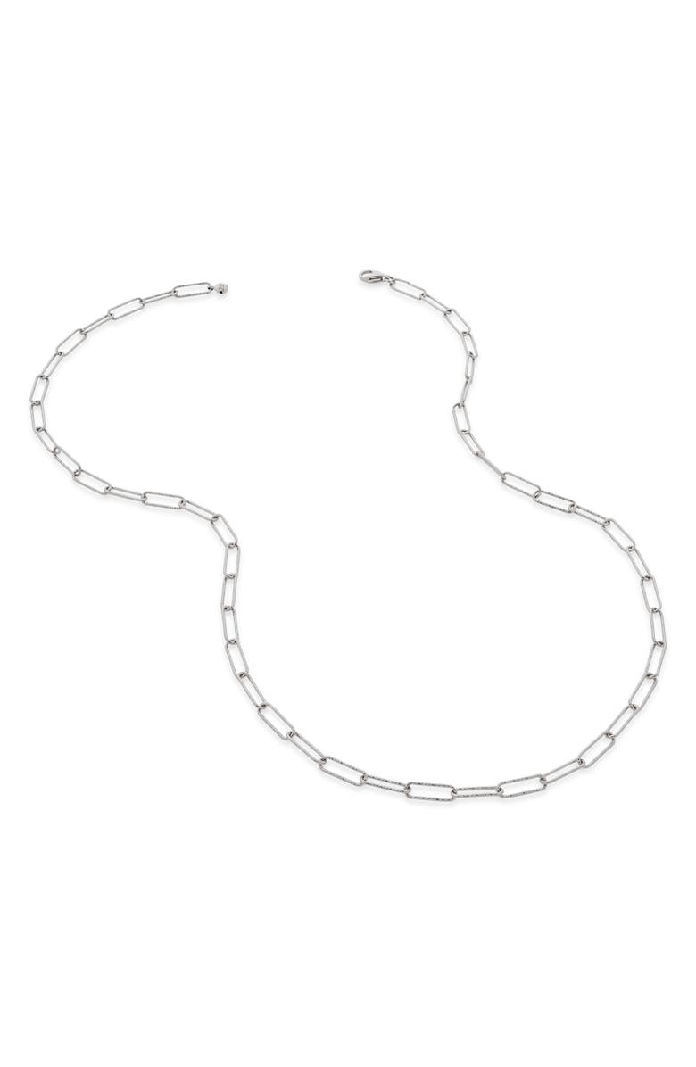 Monica Vinader Alta Textured Chain Link Necklace, Main, color, Silver