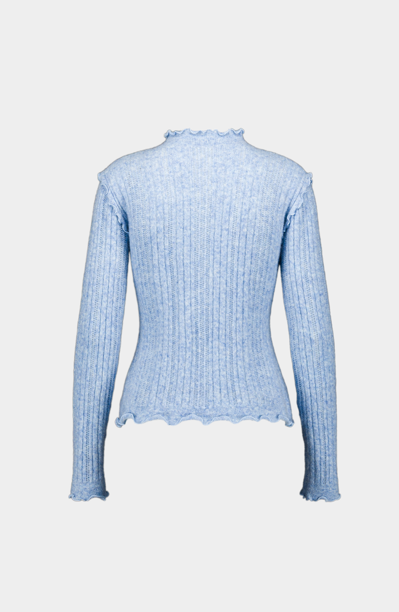 SAEMDI Frill Knit Top, Alternate, color, Ice Blue