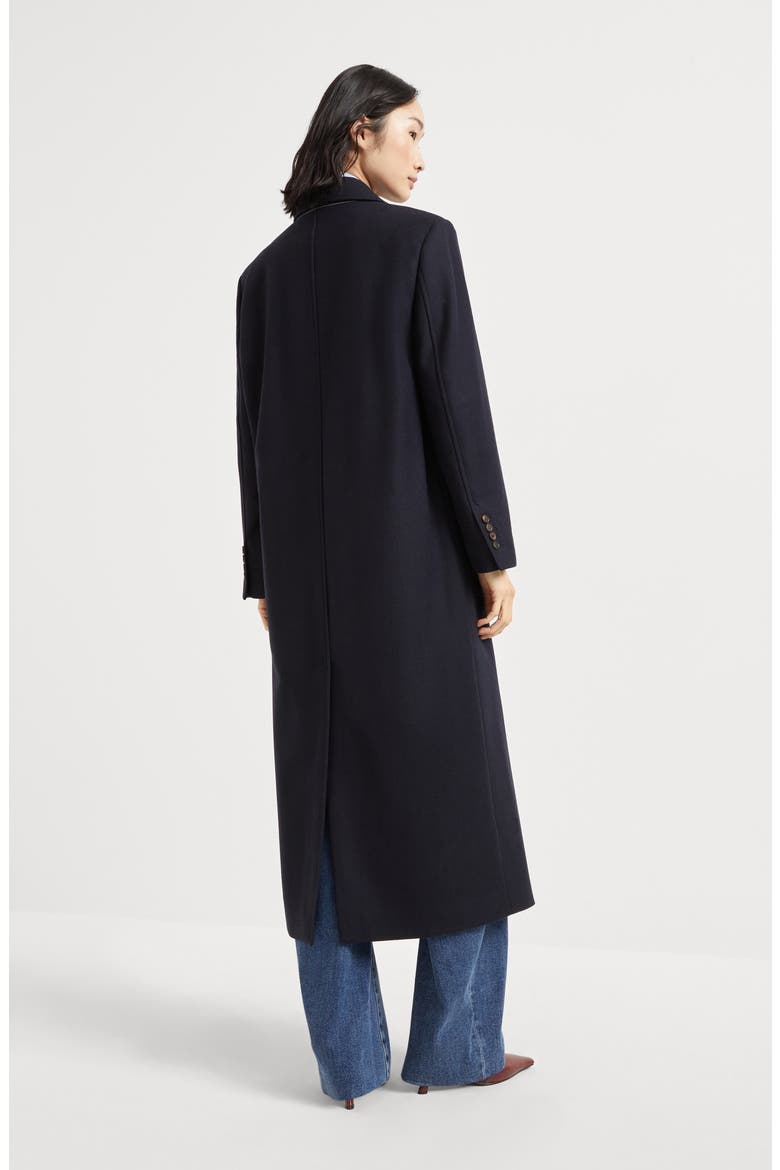 Lightweight wool fabric overcoat, Alternate, color, Night