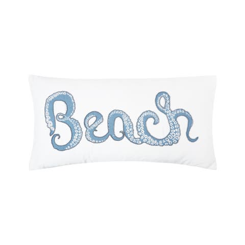 Octopus Tentacles "Beach" Beaded Decorative Accent Pillow