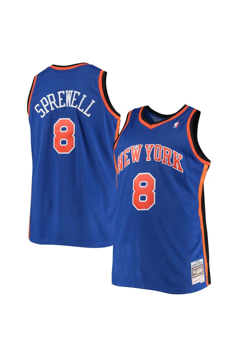 Men's Mitchell & Ness Latrell Sprewell Blue New York Knicks Big & Tall Hardwood Classics Jersey, Alternate, color, Blue