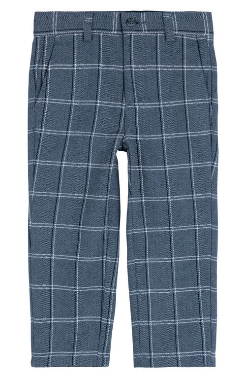 MILES THE LABEL Kids' Windowpane Check Pants in Navy 