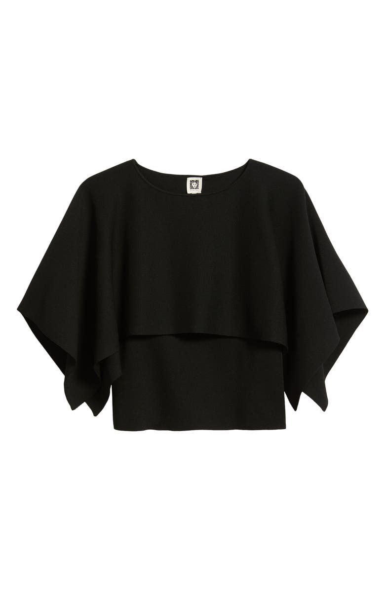 Anne Klein Boat Neck Sweater Cape, Main, color, Anne Black