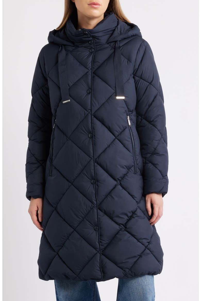 Hooded Puffer Coat, Alternate, color, NAVY