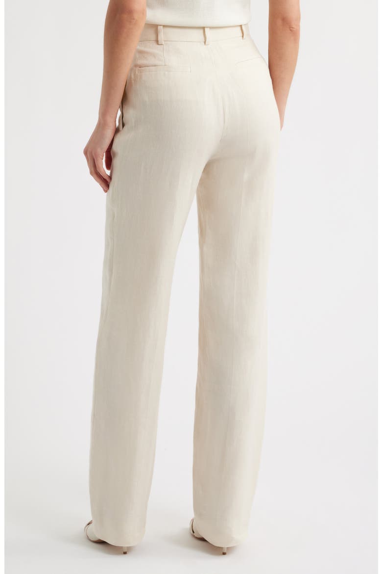 The Linen Blend Straight Leg Pants, Alternate, color, WHITE