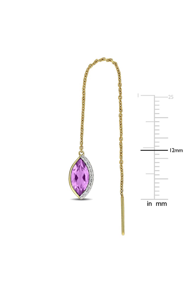 Gemstone & Diamond Threader Earrings 14K, Alternate, color, Amethyst