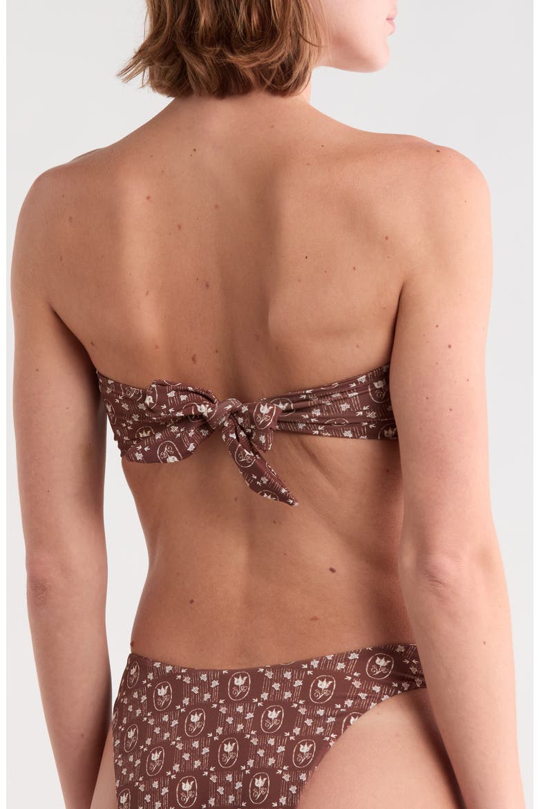 Lotus Bandeau Bikini Top, Alternate, color, CHOCOLATE BLOOM