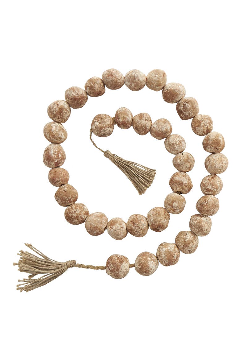 Ceramic & Tassel Garland, Main, color, BROWN