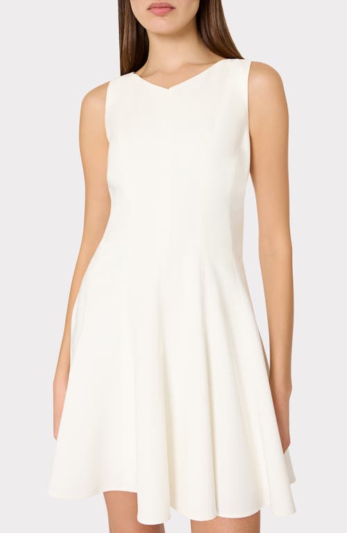 Milly Sleeveless Fit & Flare Minidress In Ecru