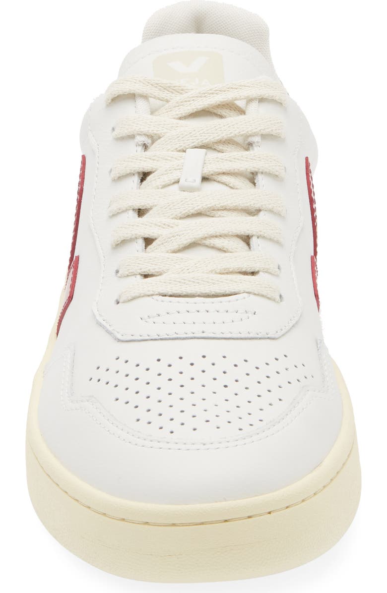 Veja V-90 Leather Sneaker, Alternate, color, Extra-White Marsala