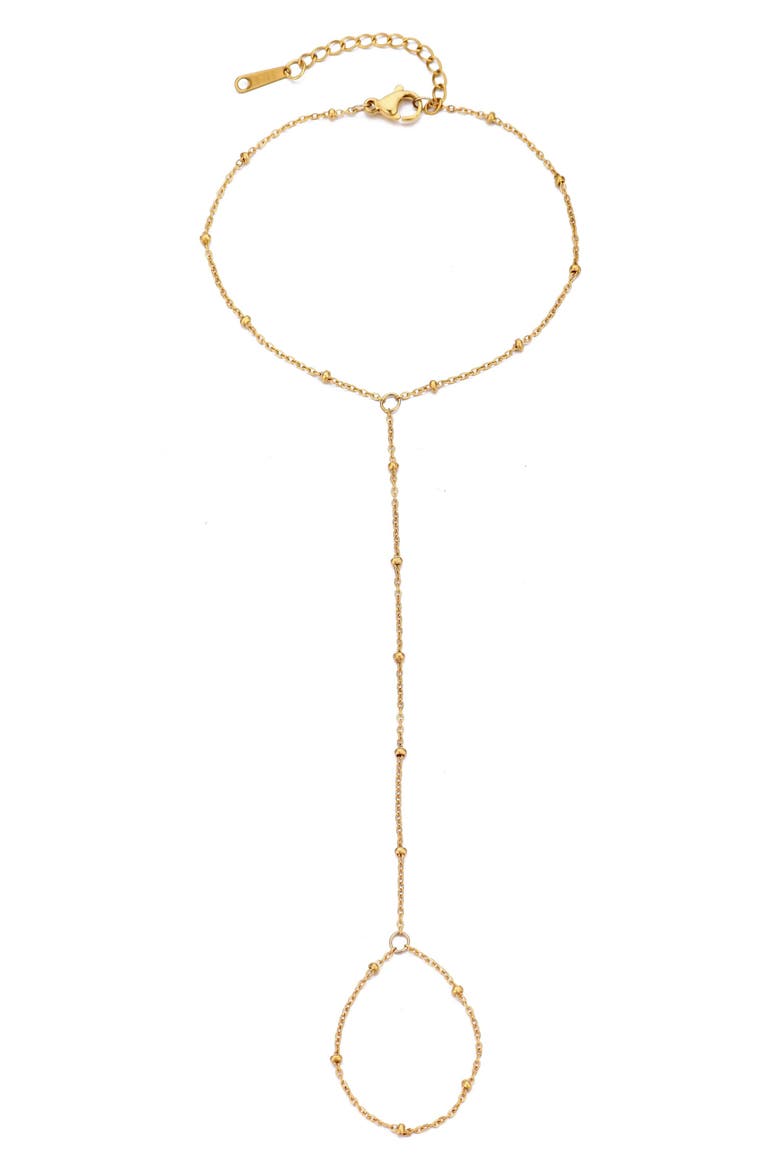 Beaded Hand Chain, Main, color, GOLD