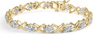 Haus of Brilliance 10k Yellow Gold Plated Silver 2.00 Cttw Round-Cut Diamond Link Bracelet