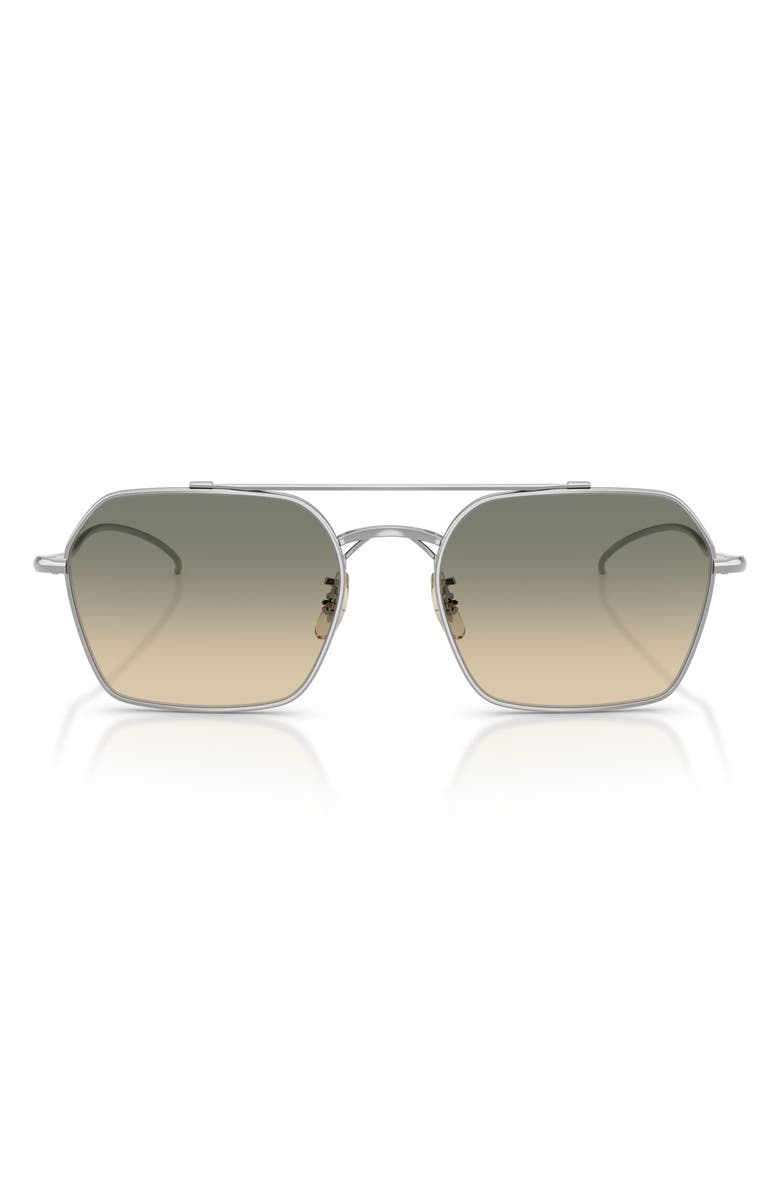 Oliver Peoples TK-15 53mm Geometric Sunglasses, Main, color, Silver / Enoki Gradient