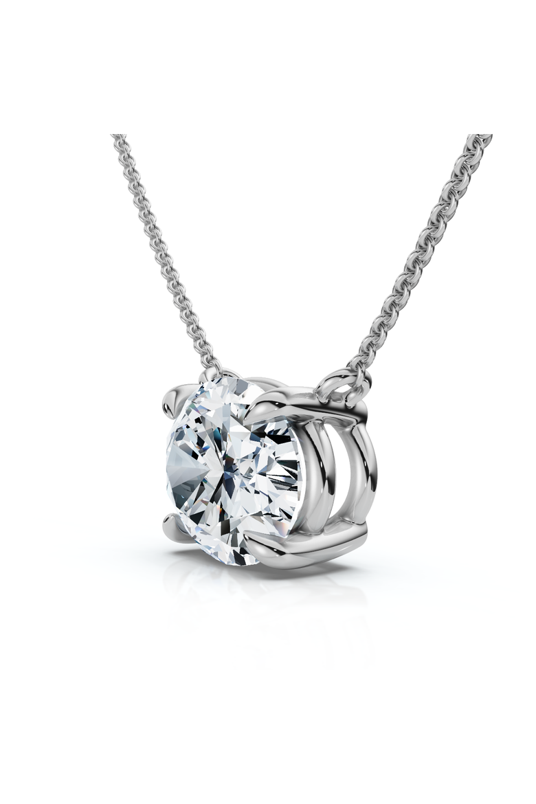 Certified 2Ct Diamond Oval Solitaire Pendant 14k Gold 18" Womens Chain Lab Grown, Alternate, color, White Gold