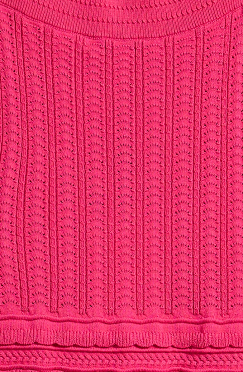 Reiss Kids' Erin Flutter Sleeve Rib Dress, Alternate, color, Pink