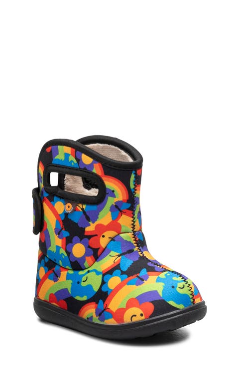 Kids' Baby Bogs II Rainbow Planet Insulated Rain Boot (Walker & Toddler)