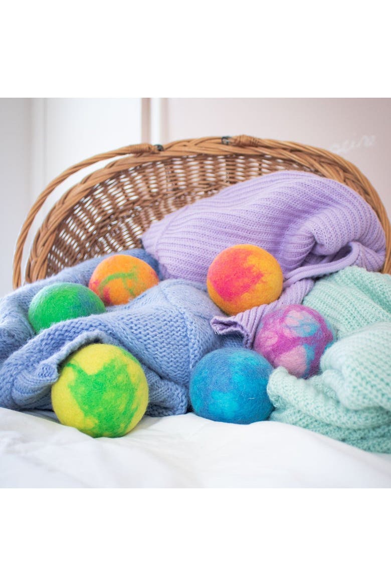Wool Dryer Balls XL Set of 6, Alternate, color, Galaxy Tie Dye